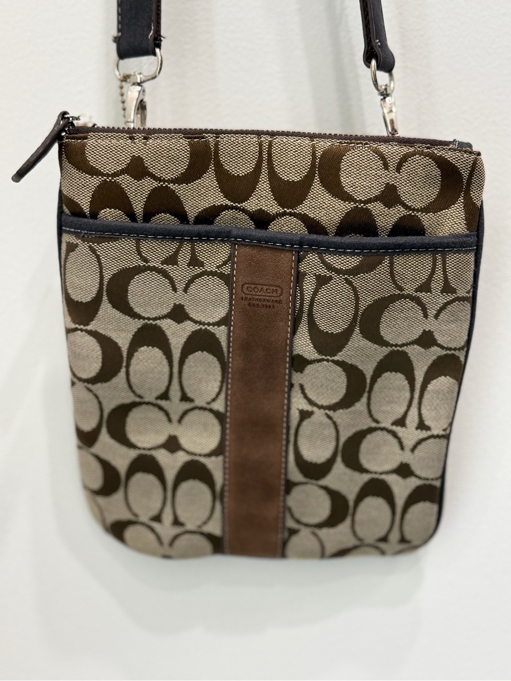 2000s Coach signature C monogram canvas crossbody bag | Brown